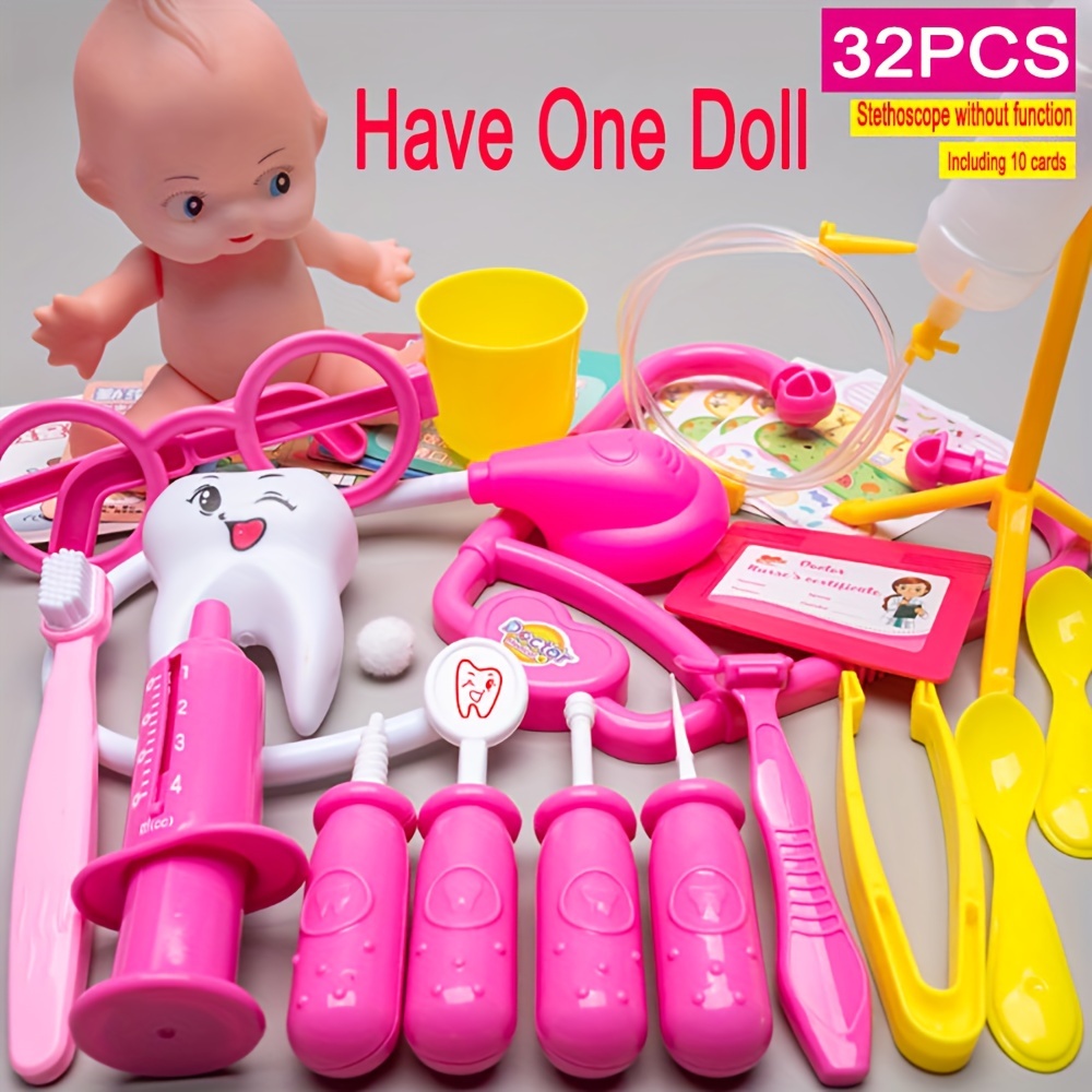 2 piezas de juguete de estetoscopio para niños, estetoscopio de trabajo de  enfermería para niños, juego de rol, lindo doctor accesorios de juego de