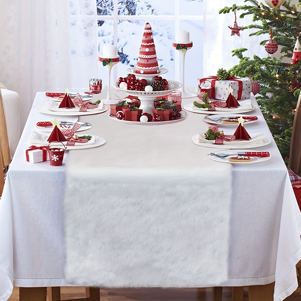Christmas Table Runner Snowy White Table Runner Christmas Temu