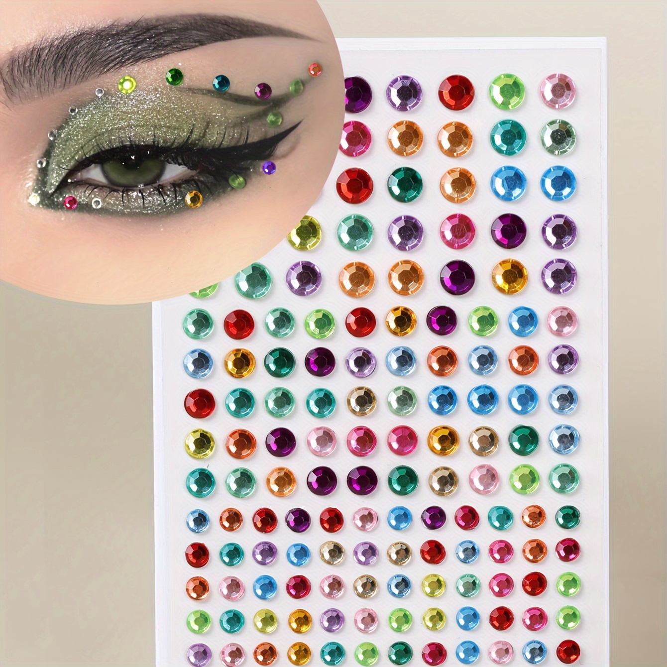 Y2k Style Rhinestone Eye And Face Drill Stickers For Music - Temu