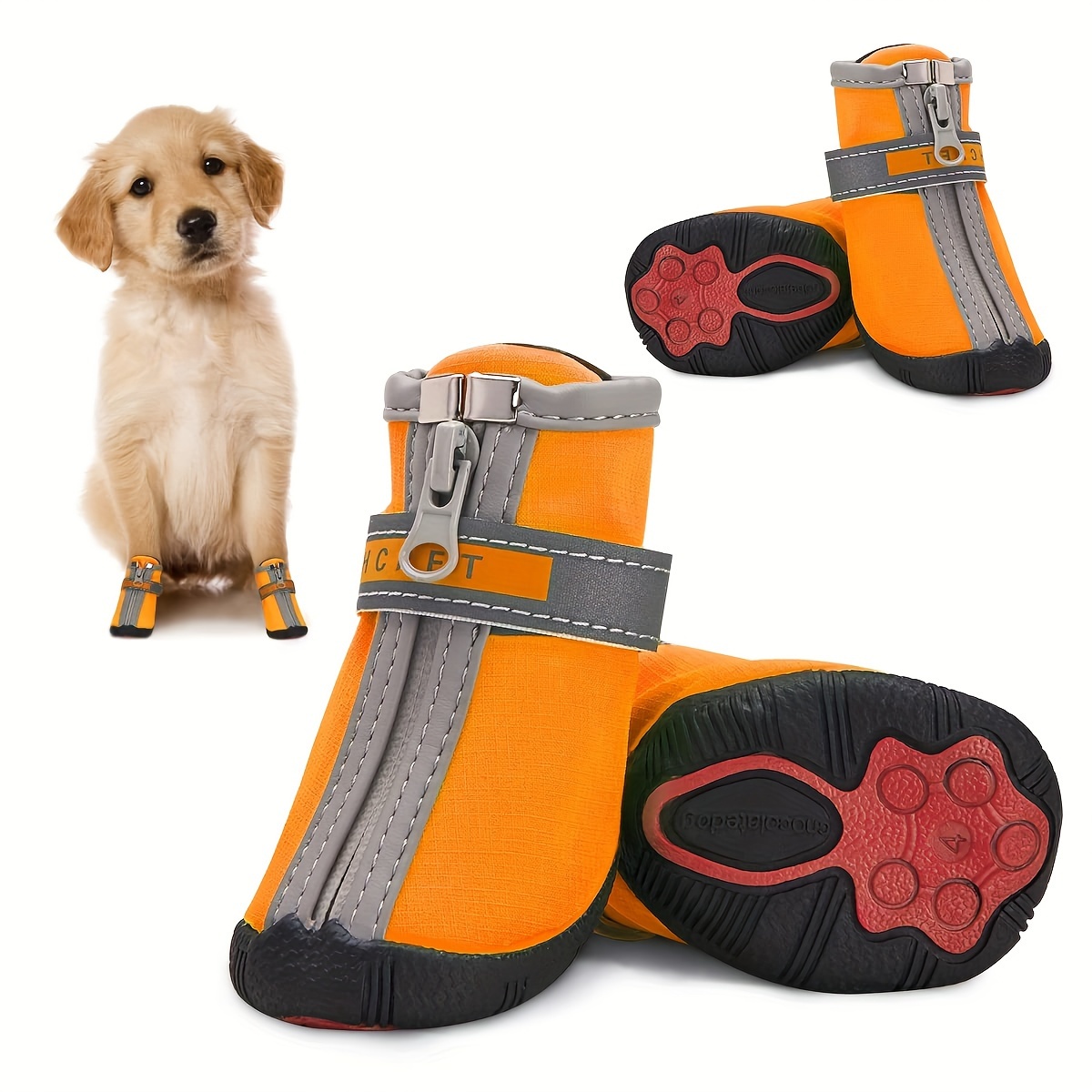 Dog Shoes Padded Dog Boots Paw Protector Anti Slip Sole Winter Dog