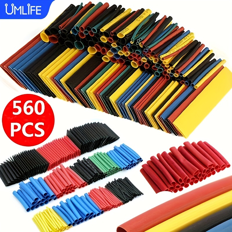 

164/560pcs Shrinking Heat Shrink Tubing 2:1 Polyolefin Tube Sleeve Wrap Wire Set Multicolor