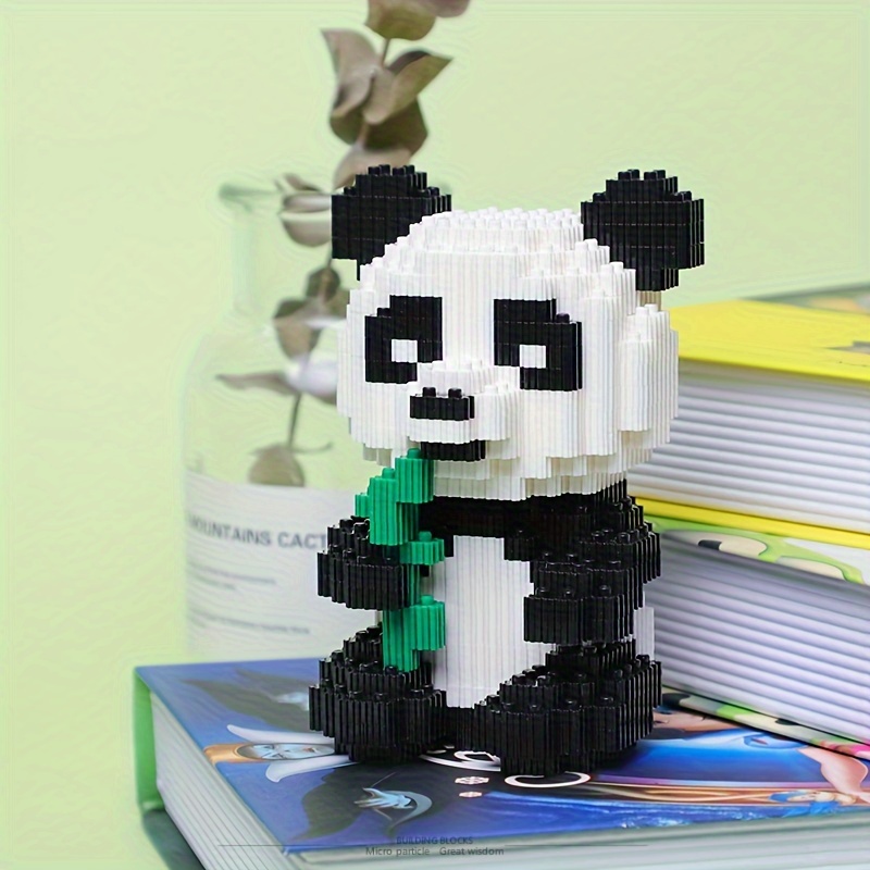 Cute Panda Building Blocks: Creative Series Assembled - Temu