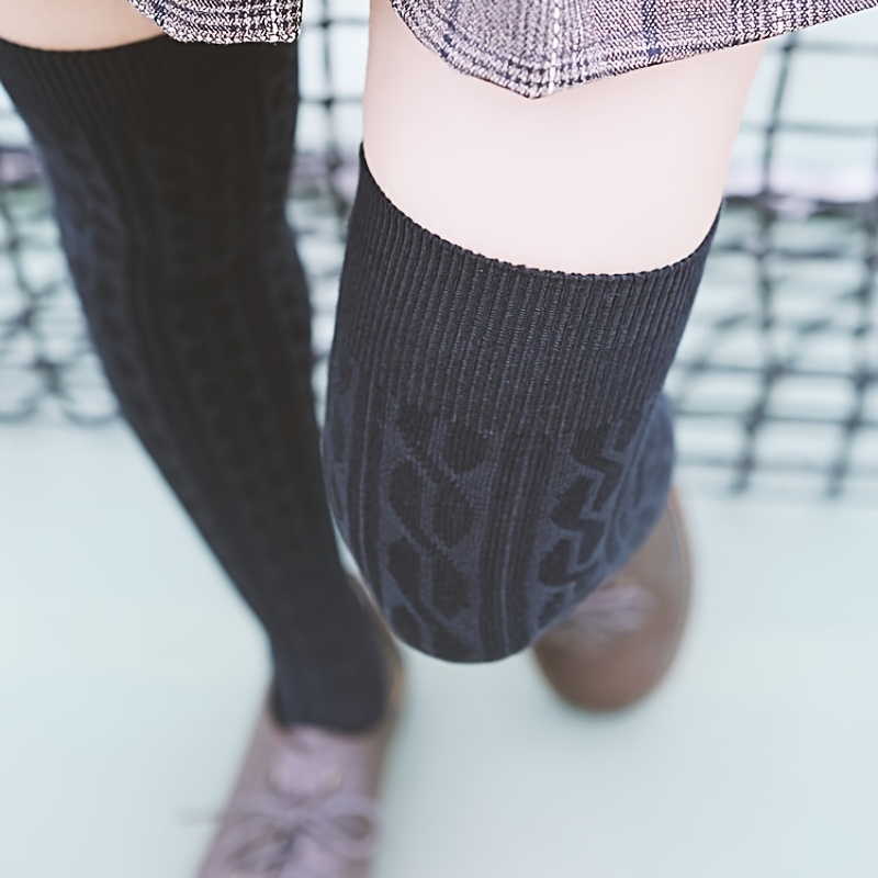 1 Pair Warm And Stylish Over The Knee Knit Socks For Women - Preppy Thermal  Winter High Stocks With Thickened Material