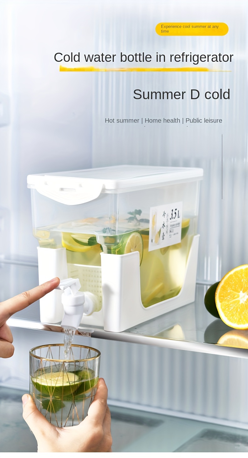 Cold Bubble Juice Bucket Household High Temperature Resistant Cooling Kettle  For Refrigerator Cold Water Bucket Plastic Food Cold Kettle With Tap 