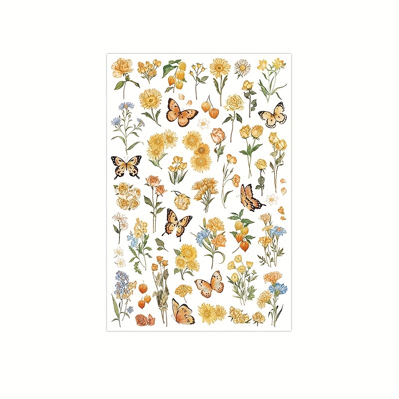 Washi Stickers For Journaling Plants Fruit Flowers Butterfly - Temu