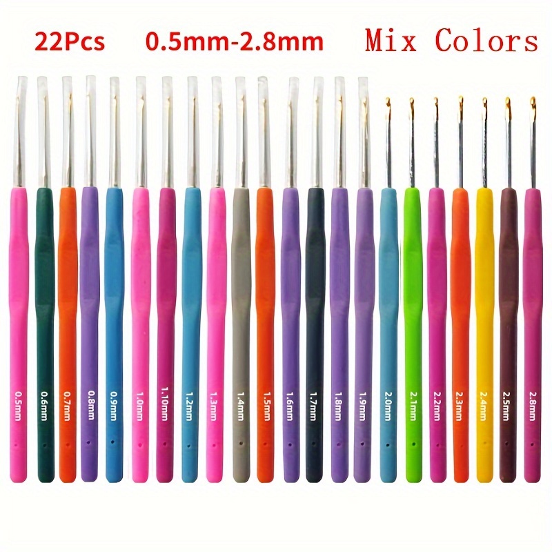1pc/2pcs New Dual-Headed Crochet Hook, Different Size On Both Ends, 1 Hook  Can Be Used As 2, With Colored Plastic Handle, Knitting Needle Diy Tool For  Sweater Yarn Crocheting, Set