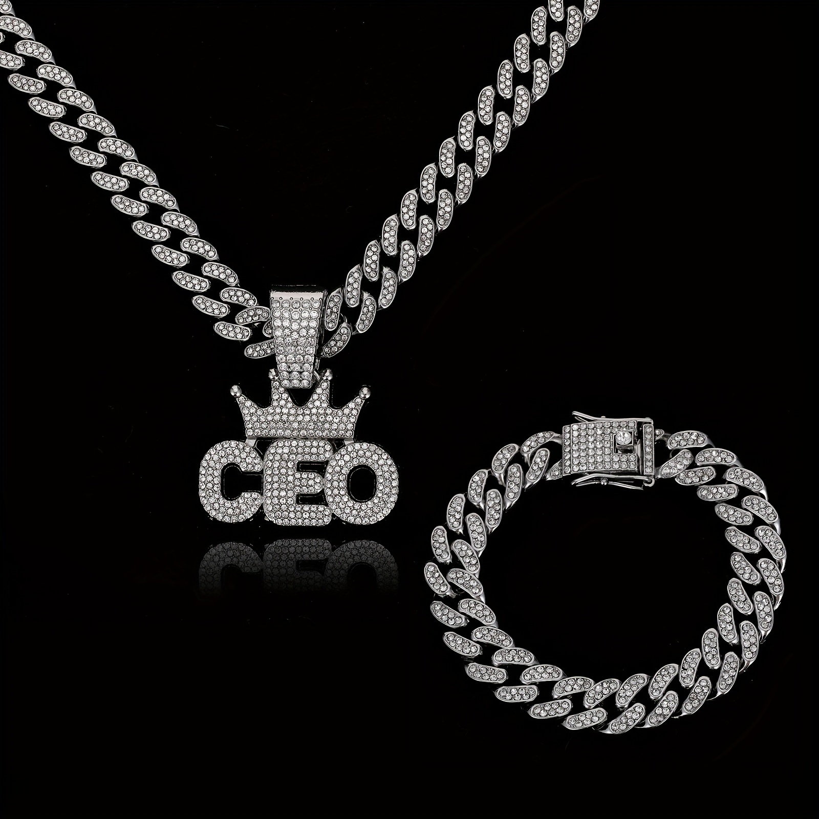 Stainless Steel Black Cuban Link Chain Necklace For Men And - Temu United  Arab Emirates