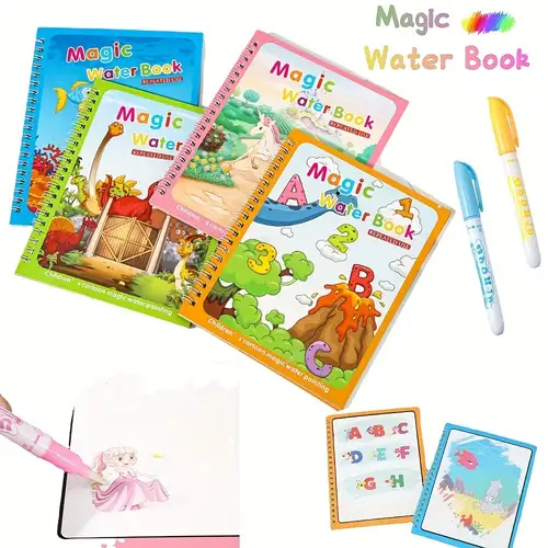 Foxchic Pocket Watercolor Painting Book,2023 New Watercolor Magic Color  Book Set with Paint and Paint Brush for Kids/Beginners/Students/Children