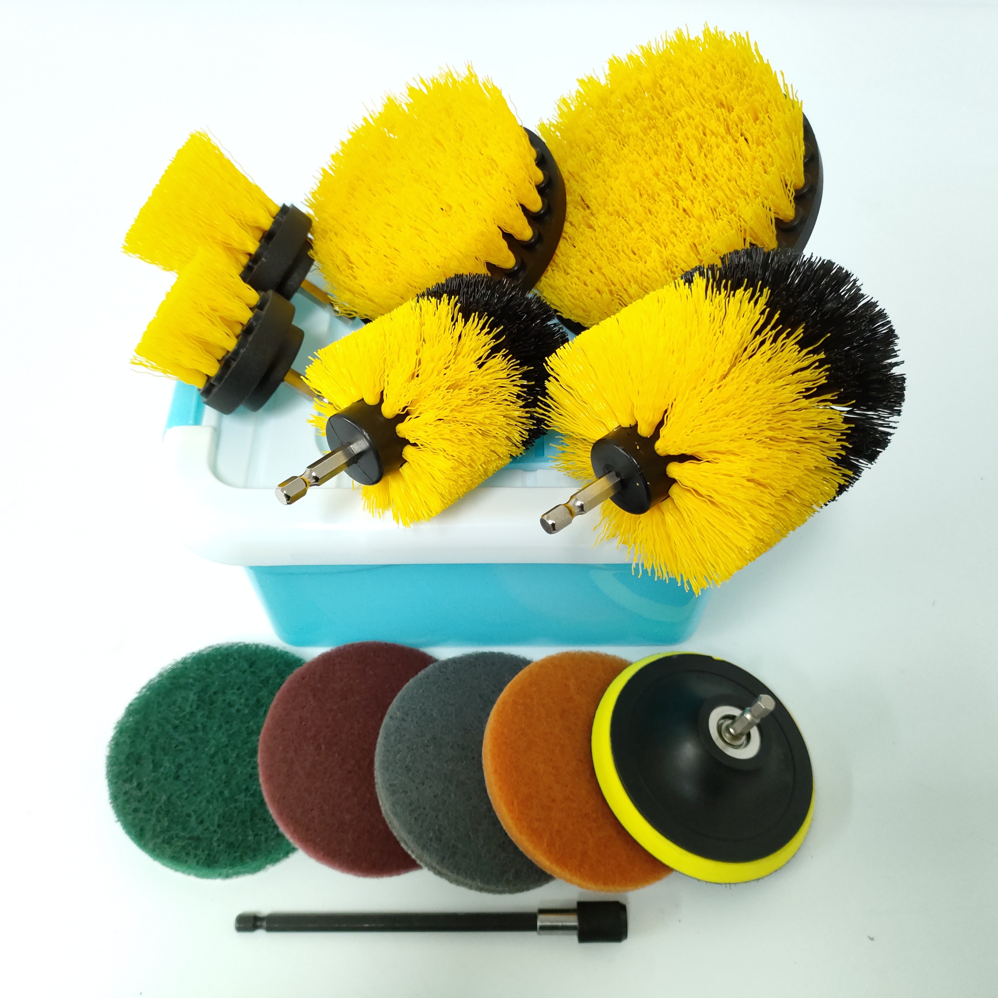 13pcs Drill Brush Set Cleaning Brush Power Scrubber Car Spin Tub