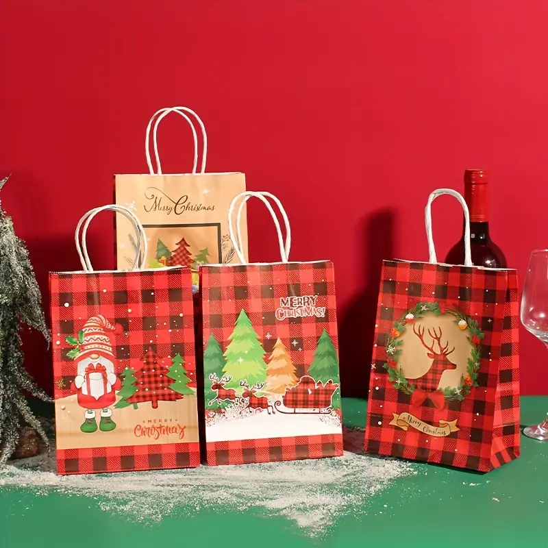 Christmas Paper Gift Bag Gift Packaging Kraft Paper - Temu