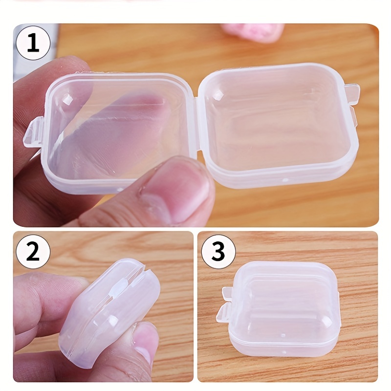 Mini caja de plástico Rectangular translúcida, caja de embalaje, caja de  almacenamiento a prueba de polvo, contenedor de joyería fuerte duradero -  AliExpress