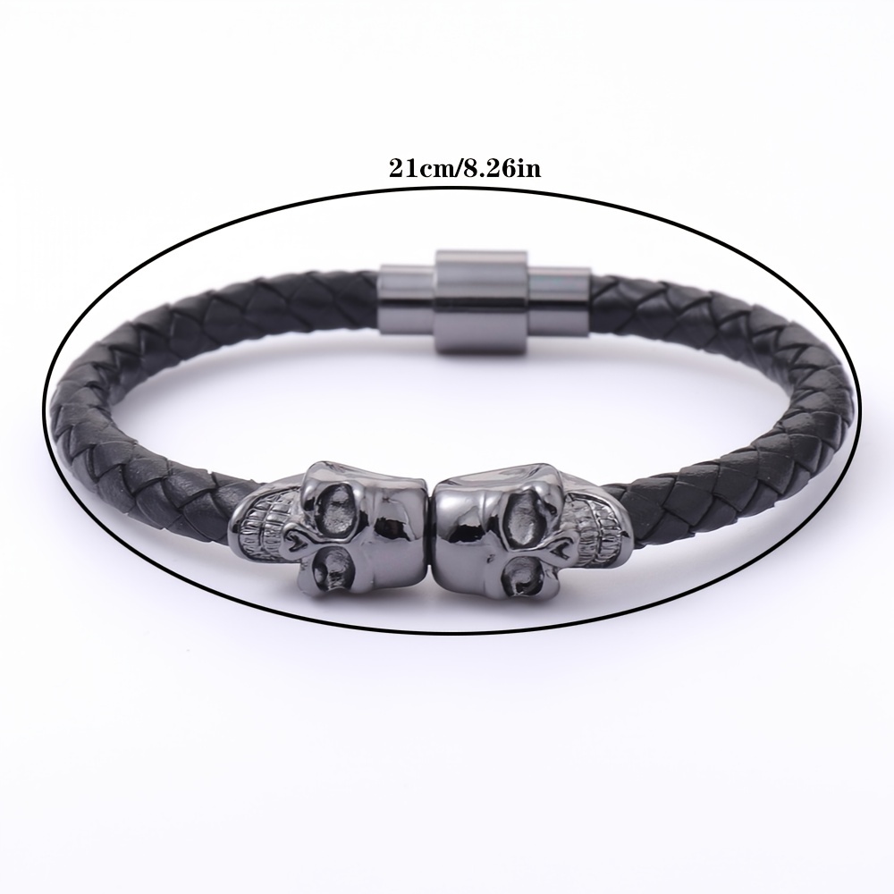 Men's Simple Vintage Turtle Head Handmade Leather Bracelet - Temu