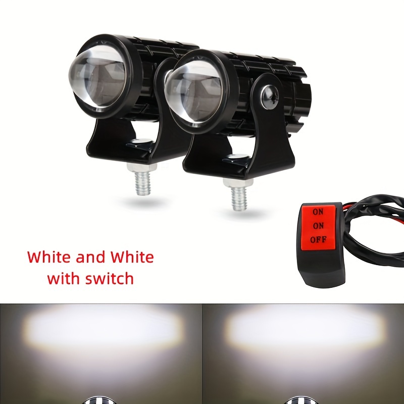 Motorräder Hilfsscheinwerfer Mini Projektor Objektiv 32w LED Scheinwerfer  Weiß Gelb Blitz Fahrlicht für Offroad ATV Fahrrad