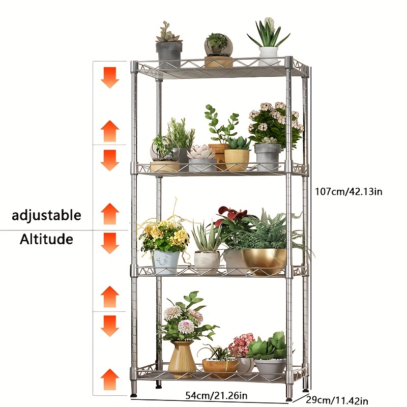 Floor-standing Storage Shelf, 4/5-layer Metal Storage Rack, Adjustable  Height Balcony Flower Pot, Potted Plant Storage And Organizer Rack,  Sundries Storage Rack For Bedroom, Living Room, Bathroom, Study, Home  Organization - Temu