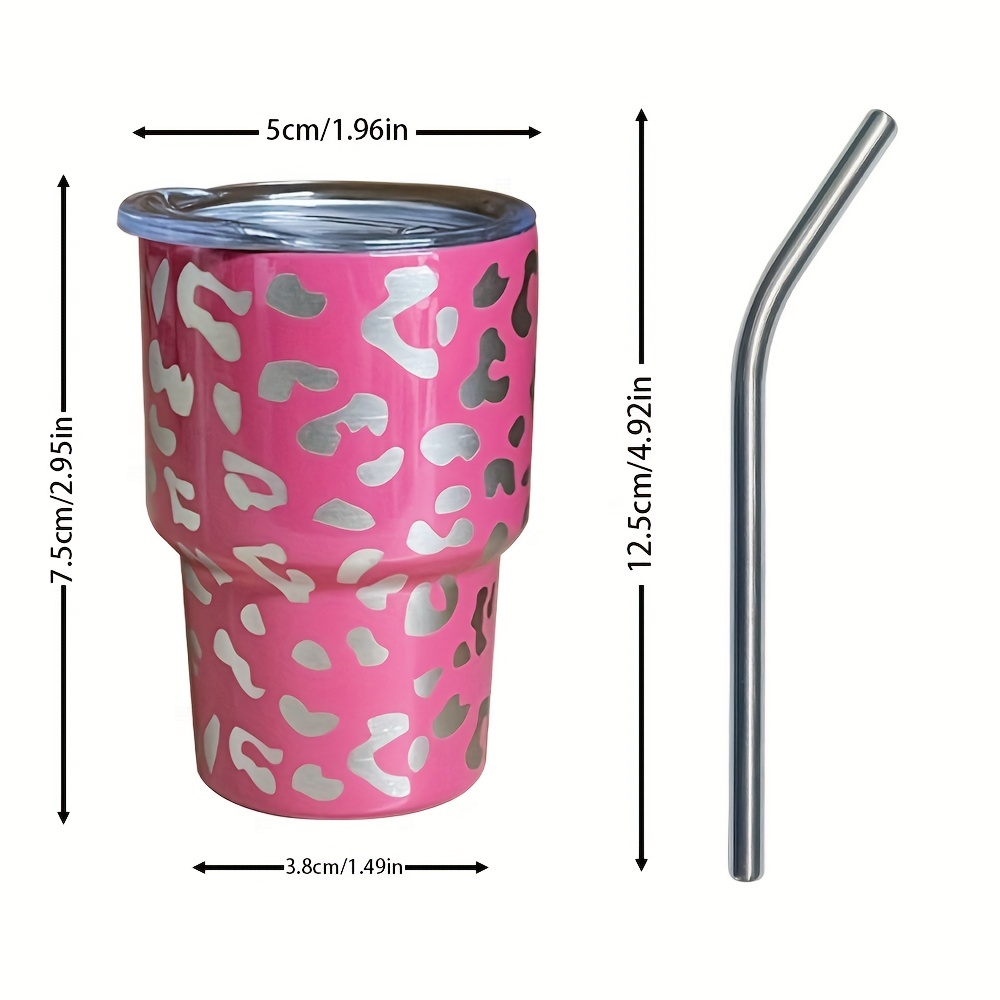 Pink Leopard Straw, Cheetah Bulk Straws, Reusable Plastic Party