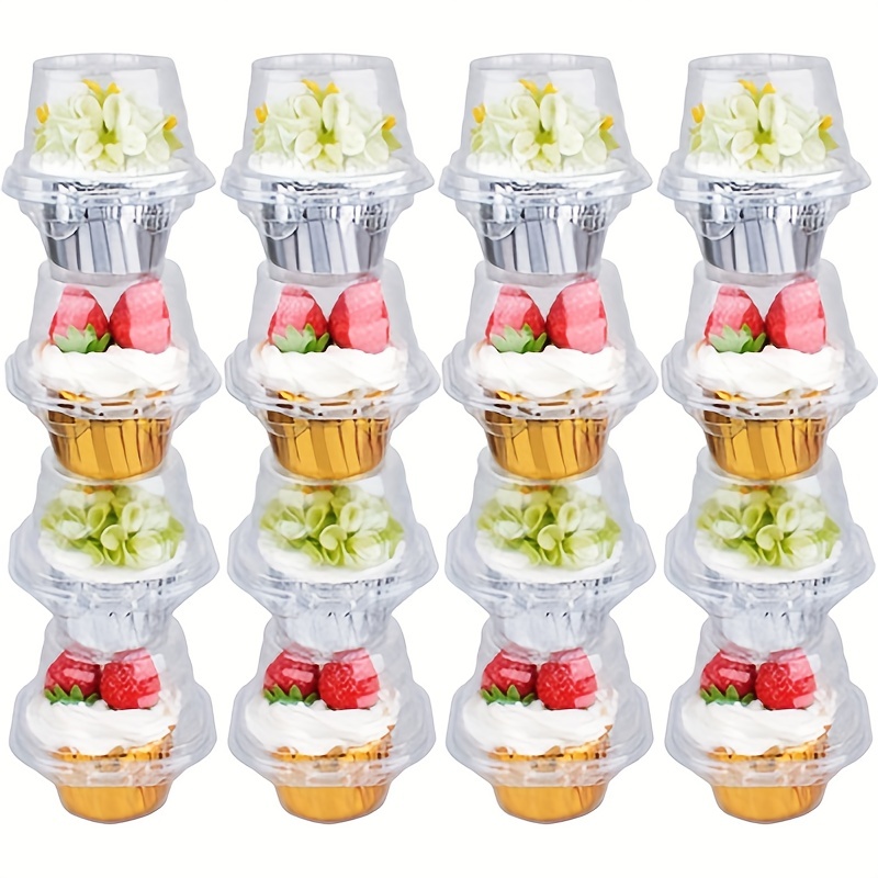 1pc Plastic Container For 1/2 Muffin With Thickened Transparent