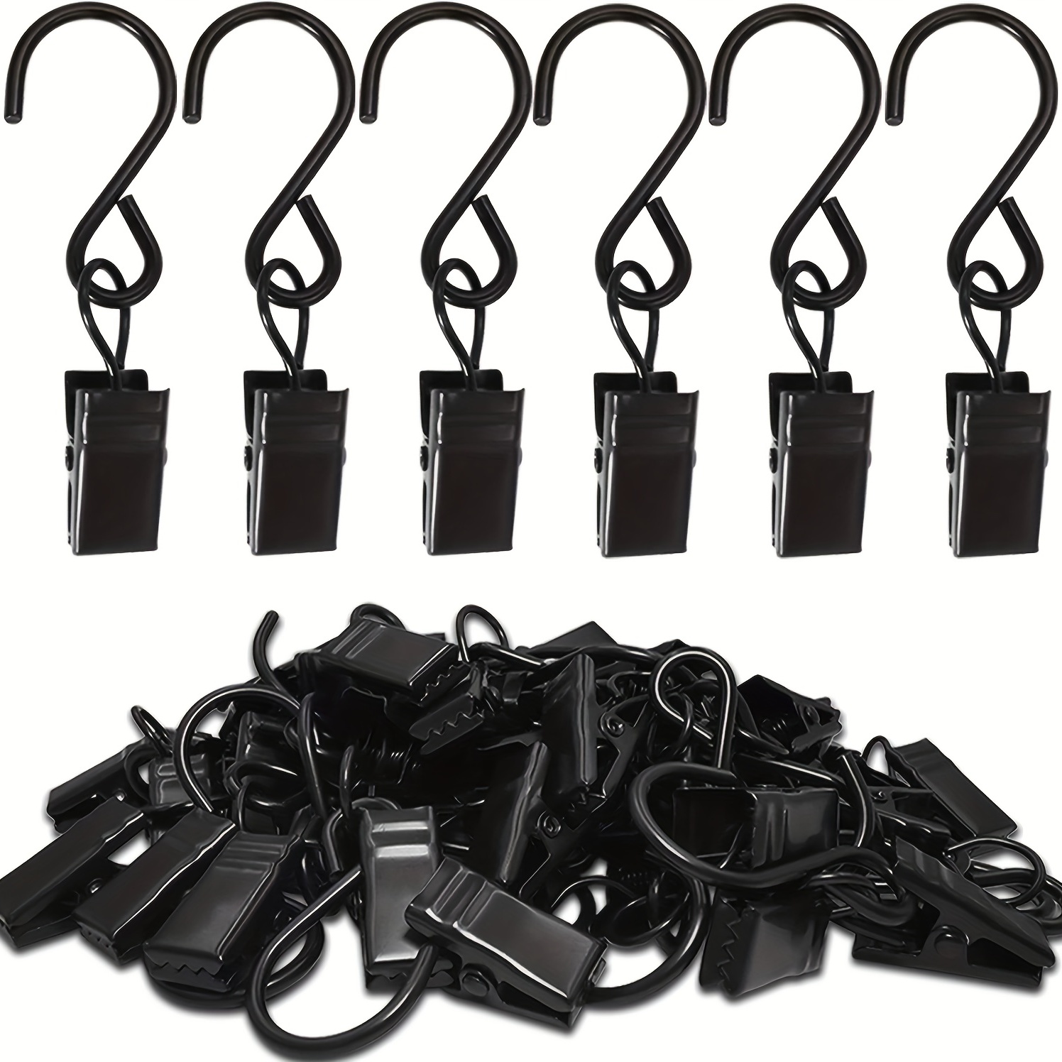 20pcs Metal Curtain Alligator Clips Curtain Hooks Shower Curtain Tension  Hangers