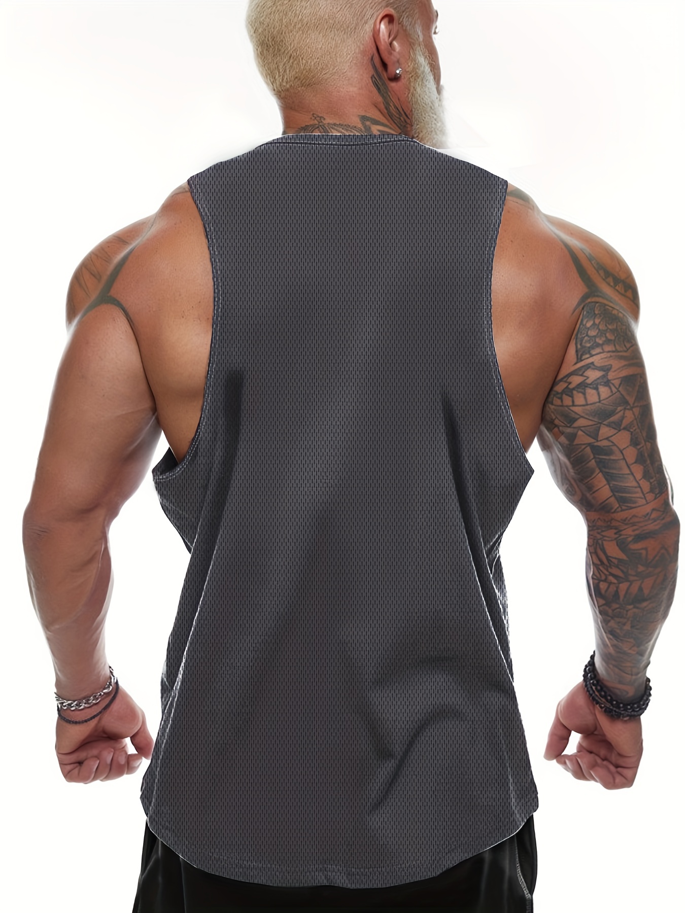 Plus Size Men's Street Style Sleeveless Crew Neck Print - Temu