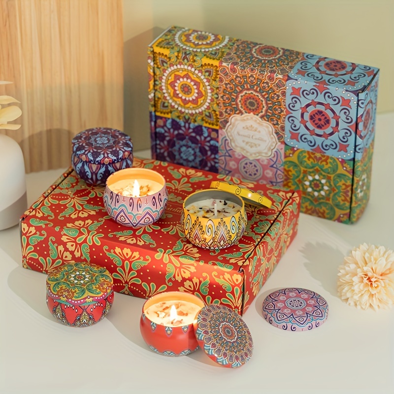 Velas perfumadas de regalo para mujeres, paquete de 4 velas aromáticas  relajantes de aromaterapia para mujeres, velas de lata portátiles, velas de