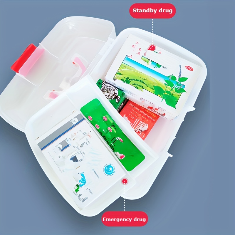 1pc Plastic Medicine Bin, Multi-compartment Home Medicine Cabinet Storage  Box, Hand-held Compartments Portable Medicine First-aid Bin, Home Medicine  Storage And Organizer Box, Shop Now For Limited-time Deals