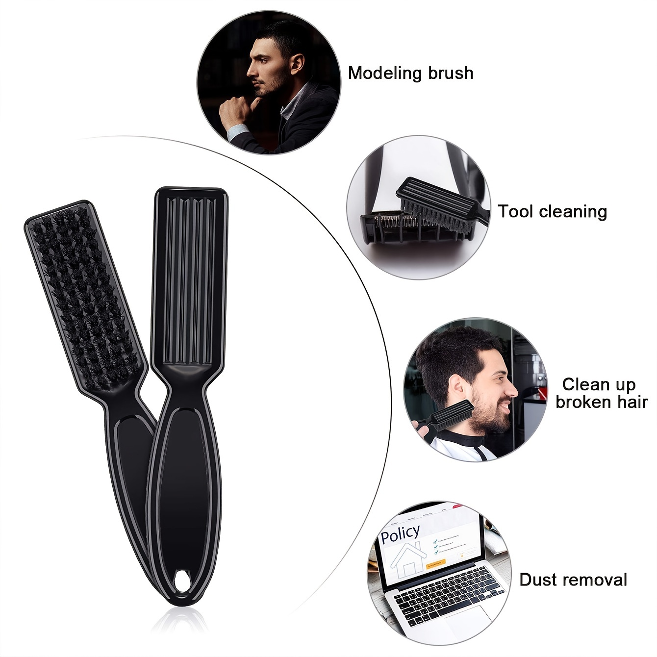 6 Pieces Barber Blade Cleaning Brush Clipper Cleaning Nylon Brush Clipper Cleaner Brush Cleaning Clipper Styling Brush Tool for Men( Red/Black)