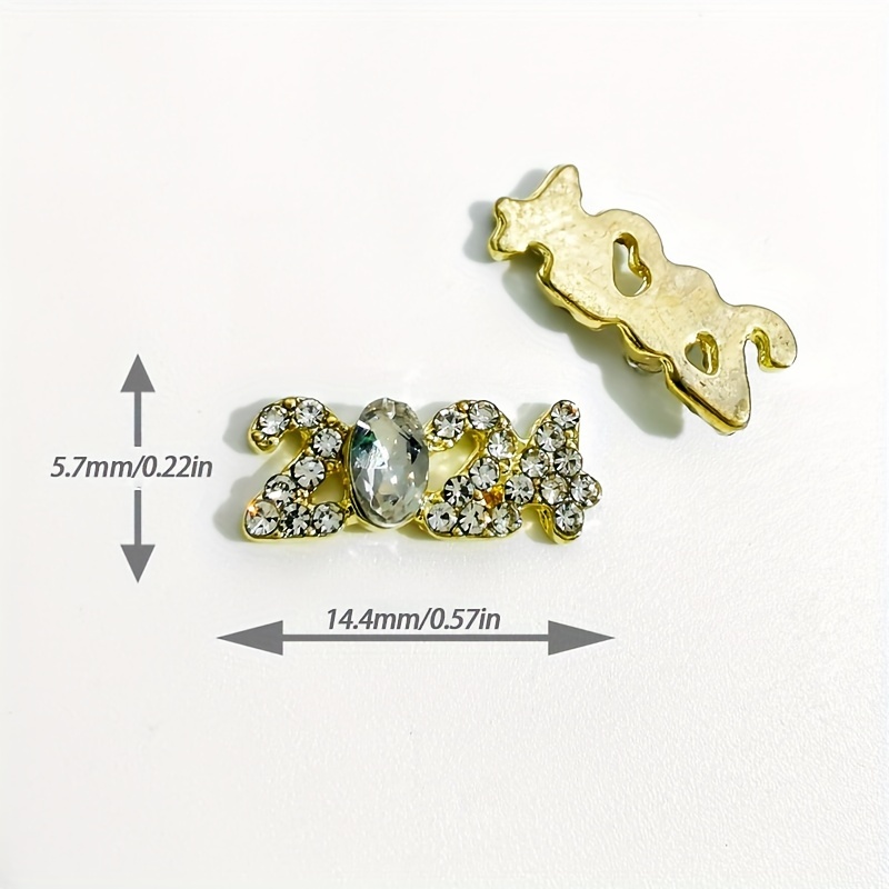 2024 Pattern Nail Charms Alloy Rhinestones Letter Charms - Temu