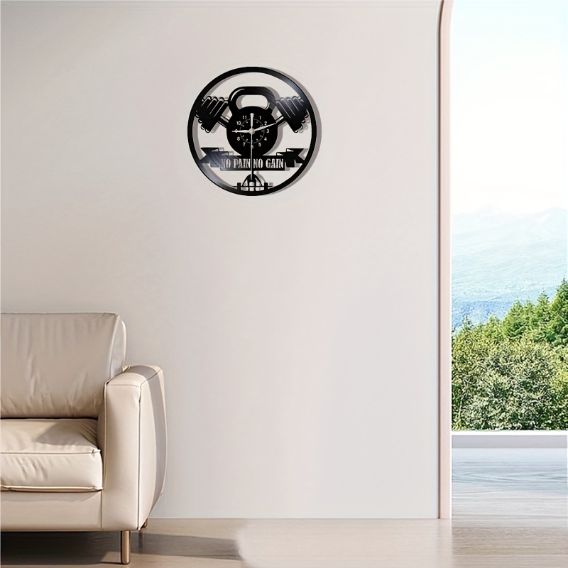  TuoHui Gym Theme Wall Clock 12inch LP Black Vinyl Record Art  Bodybuilding Decor - Gym Wall Decor - Gym Gift Idea - Gifts for Men Gift  Gym Lover (1-Lamp) : Home & Kitchen