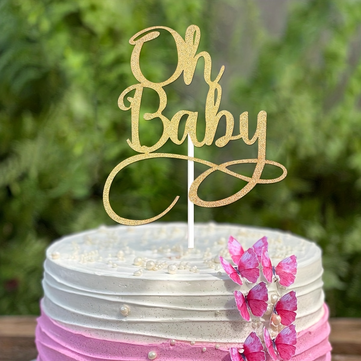 Oh Baby Cake Topper Premium Golden Baby Birthday Party Cake Decoration  Supplies For Baby Shower Gender Reveal Party Baby Party Photo Booth Props, Don't Miss These Great Deals