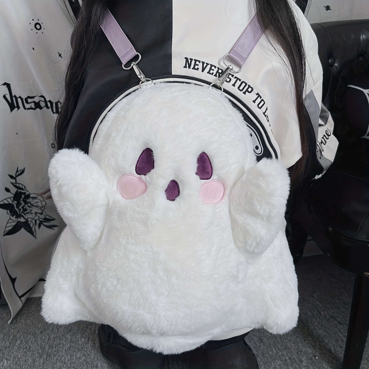 Kawaii Clothing Dark Rabbit Bunny Backpack Punk Goth Plush Cartoon Animal  Ears Wh246 on Luulla