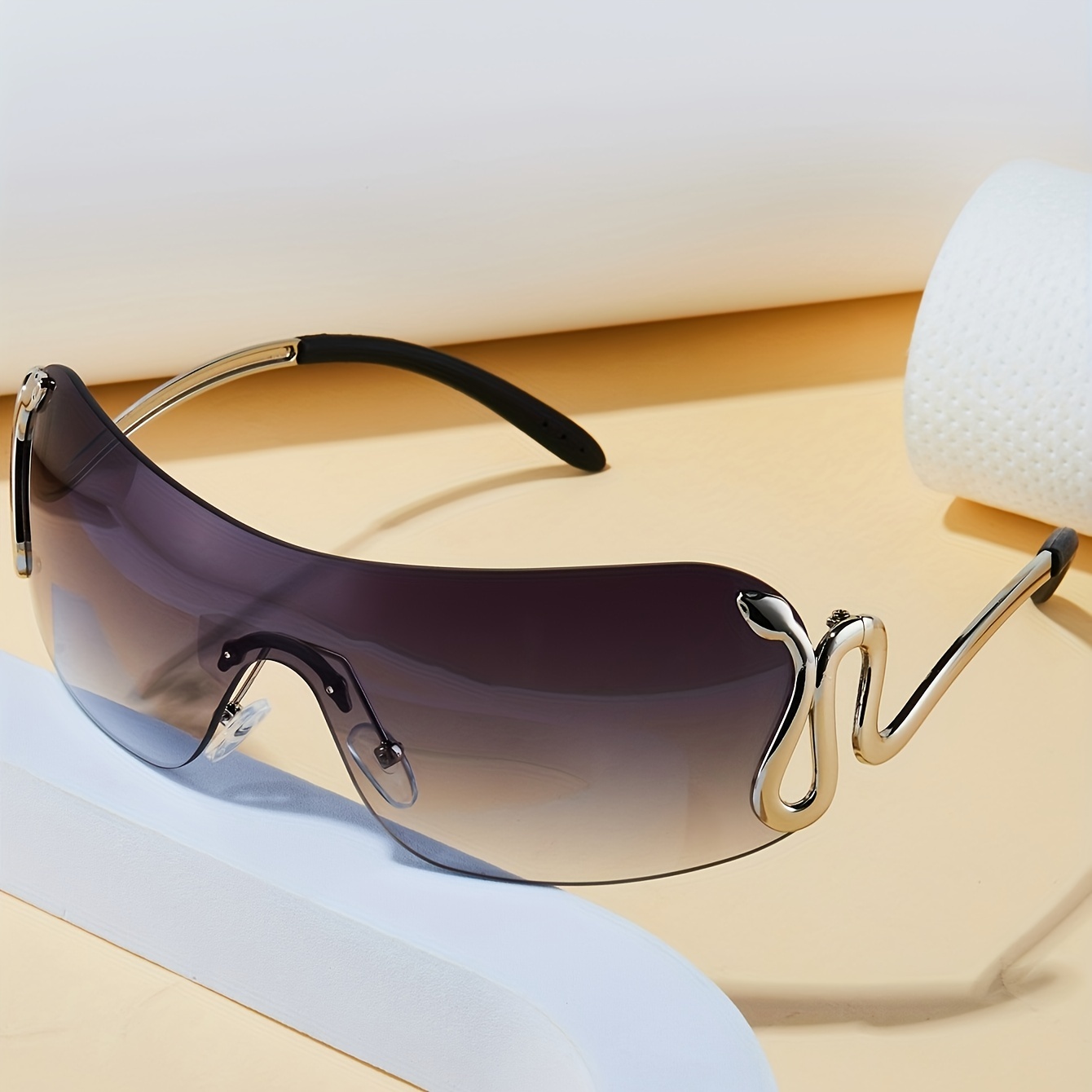 Y2k Wrap Around Sunglasses For Women Men Gradient Lens Shield