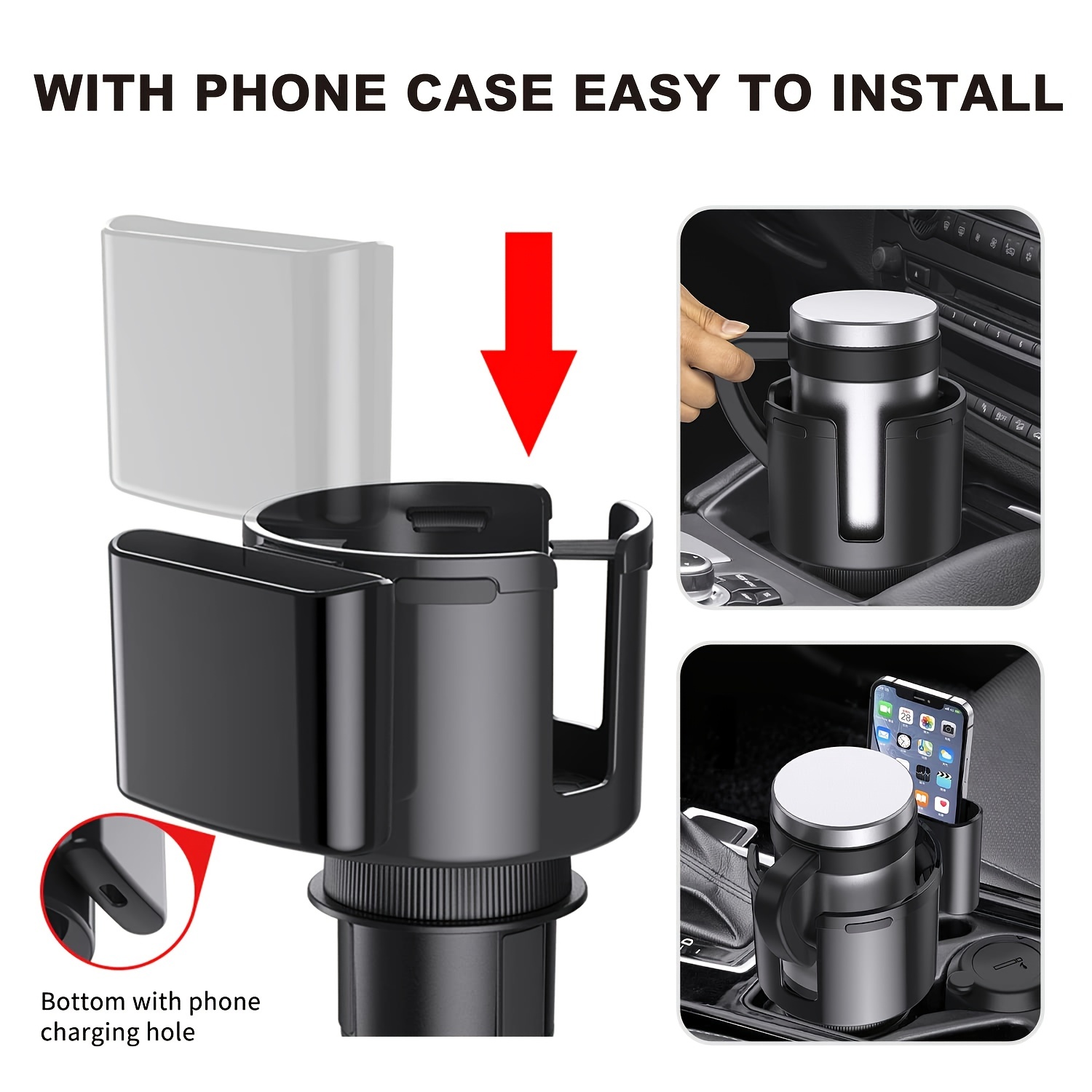 2 in 1 Adjustable Car Cup Holder Expander Adapter Handphone - Temu