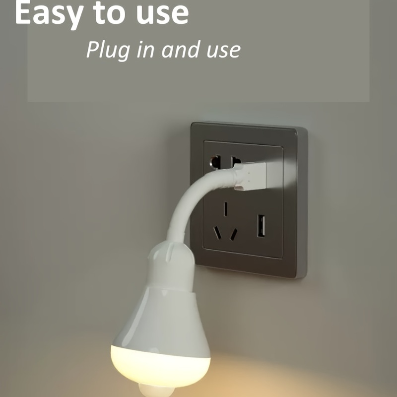 LED Motion-Activated Sensor Night Light AC Outlet Plug-In Indoor