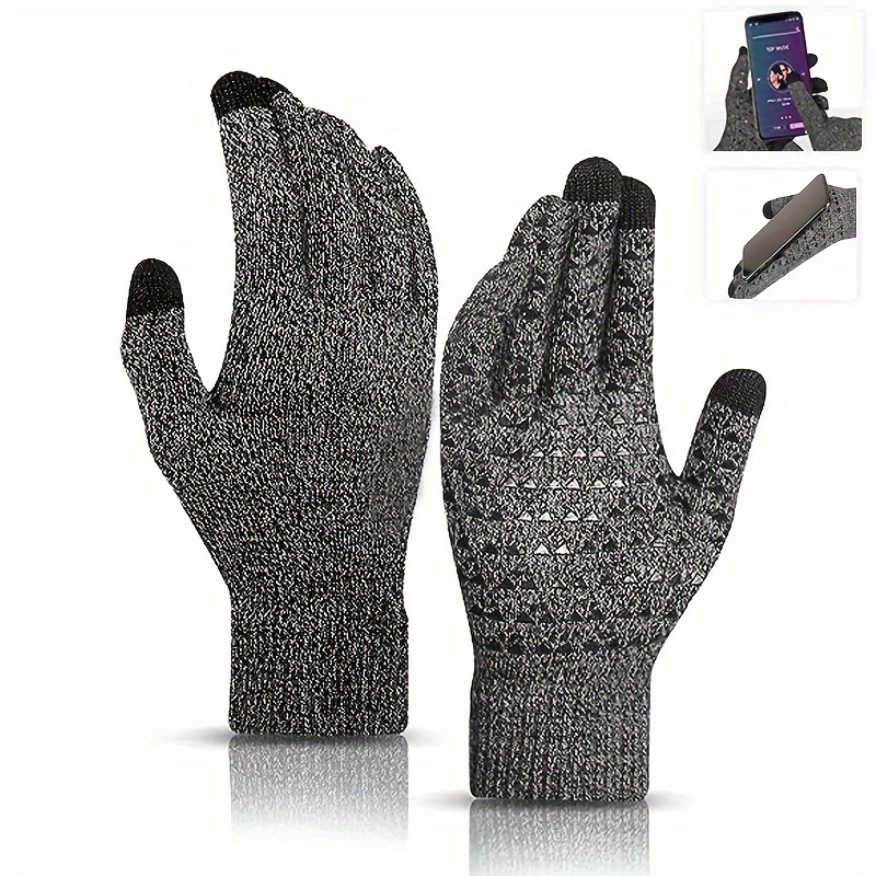 Invierno Guantes Hombre Falso Cuero Calentar Prueba del Viento Prueba de  Frío Térmico Mitones Antideslizante Pantalla Táctil para Aire Libre del