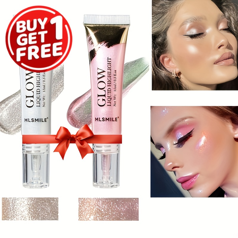 Liquid Highlighter Makeup Face Glow Shimmer and Shine Illuminator 3pcs and  Full Coverage Concealer 3pcs for Dark Spots Eye Circles Waterproof Smooth
