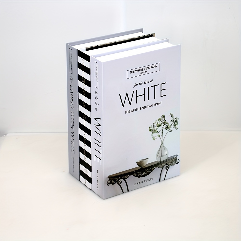 White Coffee Table Book: Extra Large Tall White Books by Title Oversized  Books Entry Table, Console, Office, Huge Home Decor, Neutral 