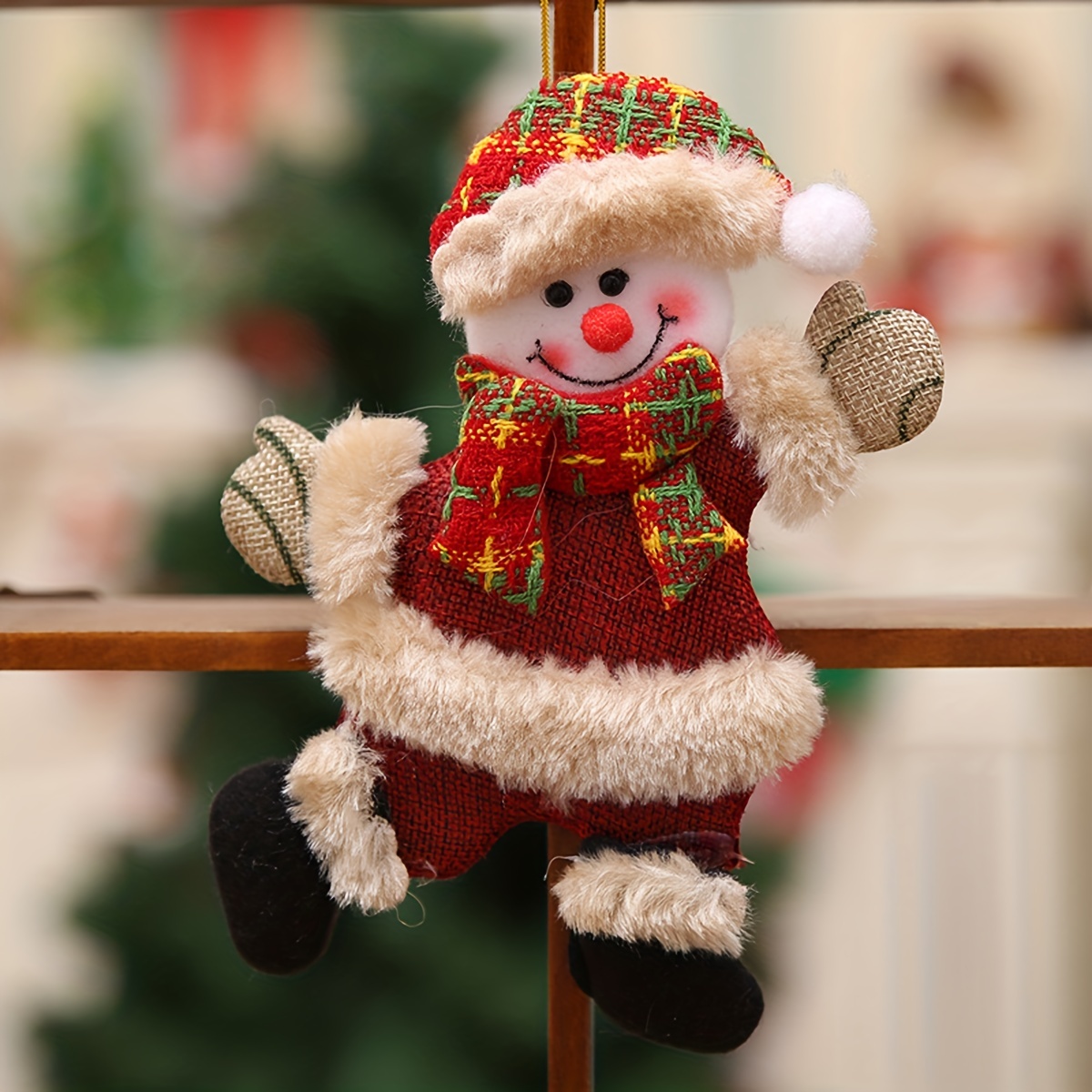 1pc Santa Claus Oso Muñeca Decoración Colgante De Tela, Decoraciones  Navideñas De Anime, Decoración De Escritorio Para A