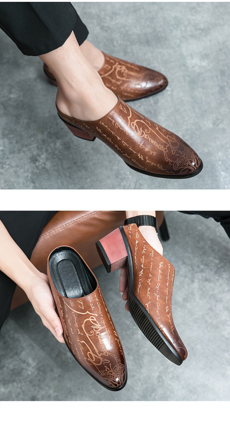 *'s Pointed Toe High Heel Backless Casual Mules Closed Toe Slides