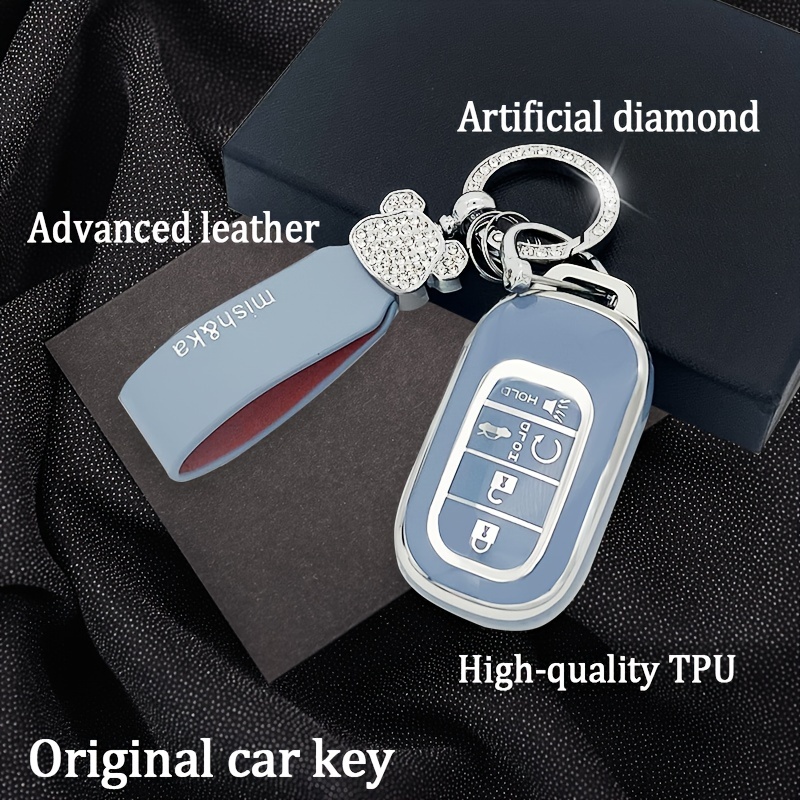 Car Key Fob Cover With Bear Artificial Diamond Keychaincar Key