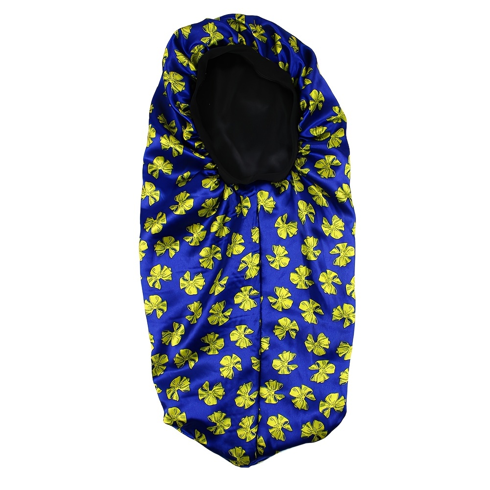 Flower Print Satin Bonnet Silk Sleep Cap for Women
