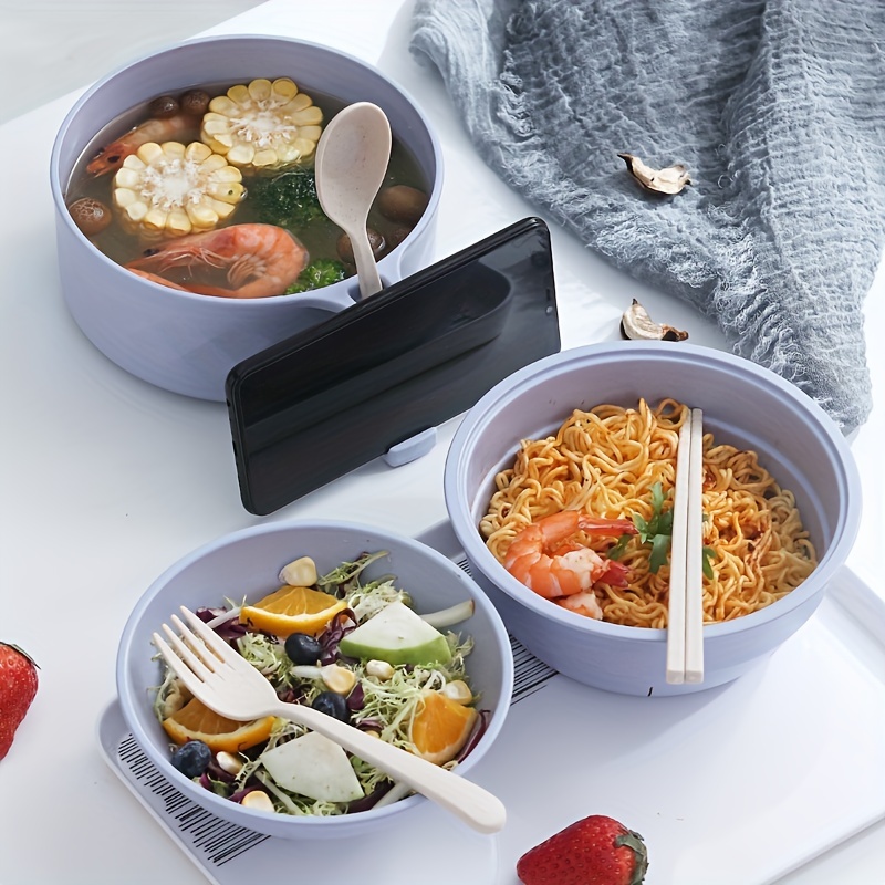 Microwave Ramen Cooker Noodle Or Soup Bowl Perfect For Breakfast, Microwave  Bowls With Lids Ideal For Dorm Room Essentials For Girls Boys,office, Oven  & Microwave Safe - Temu