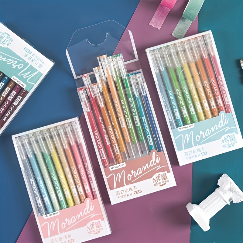 9pcs Multi Color Gel Pen Morandi Colored Gel Pen Set Student Stationery Office Supplies