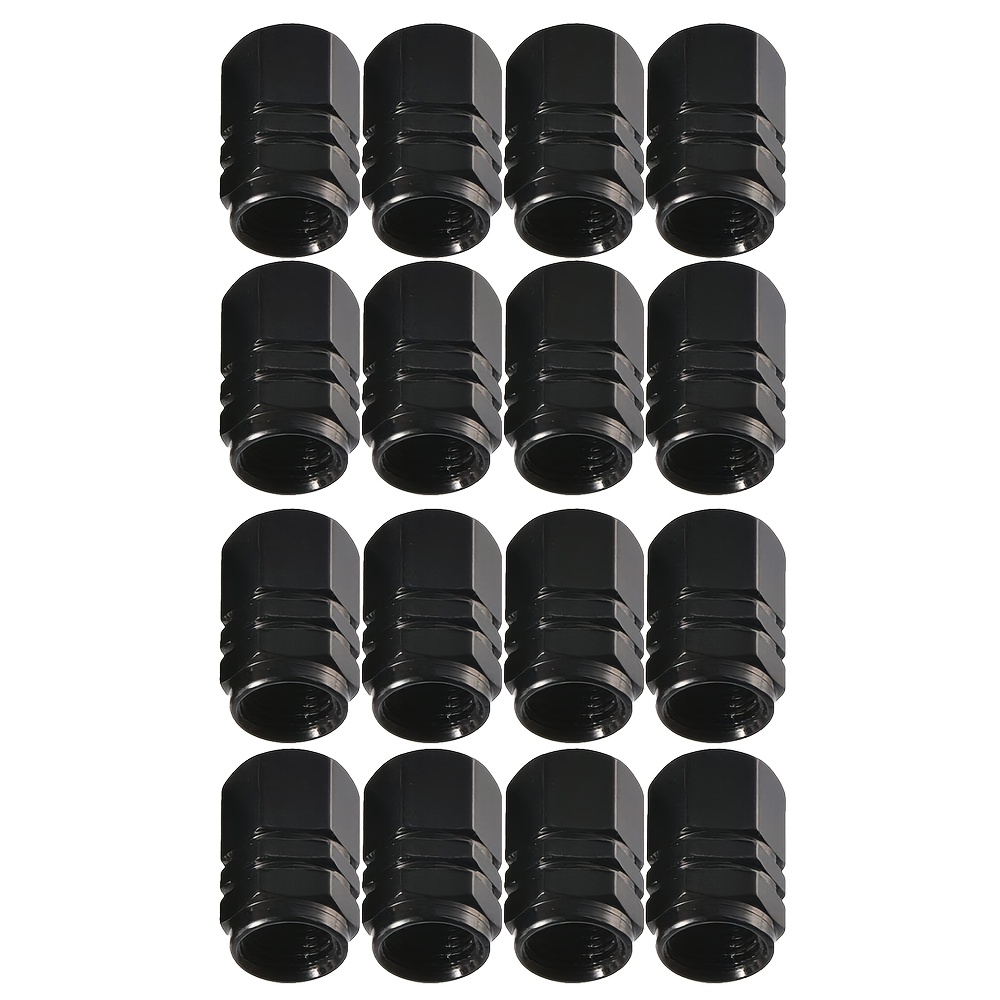 

16-piece Aluminum Alloy Hexagon Tire Valve Caps - Dustproof Wheel Stem Covers For Cars