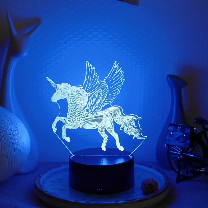 Horse 3d Night Light, 3d Optical Illusion Lamp With Touch Control, 7-color  Ambient Light For Bedroom Nursery Bedside Living Room Home Decor, Luminous  Birthday Festival Holiday Gift For Women Teens Boy Girls 