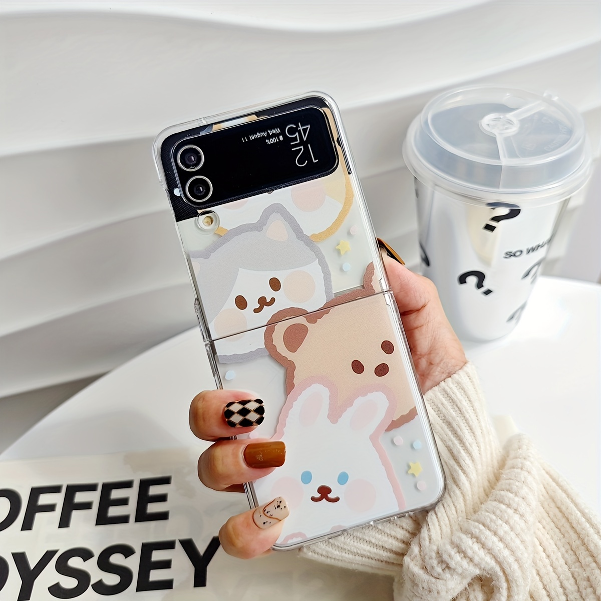 For Samsung Galaxy Z Flip 5 Flip 4 Flip3 Cute Pattern Soft