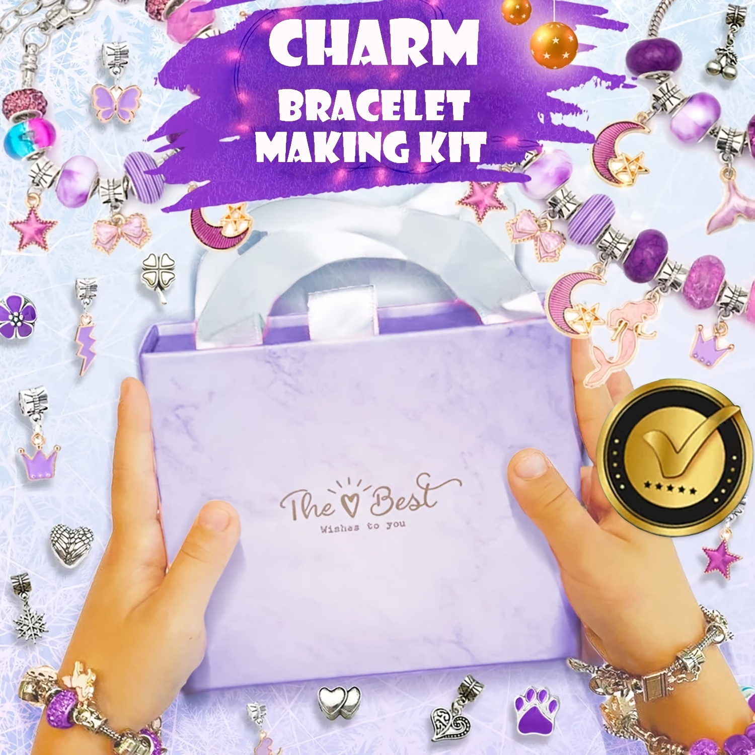  Aurldpio Charm Bracelet Making Kit, DIY Craft for Girls,  Unicorn/Mermaid Crafts Gifts Set for Arts and Crafts for Girls Teens Ages  5-13 Friendship Bracelet kit : Toys & Games