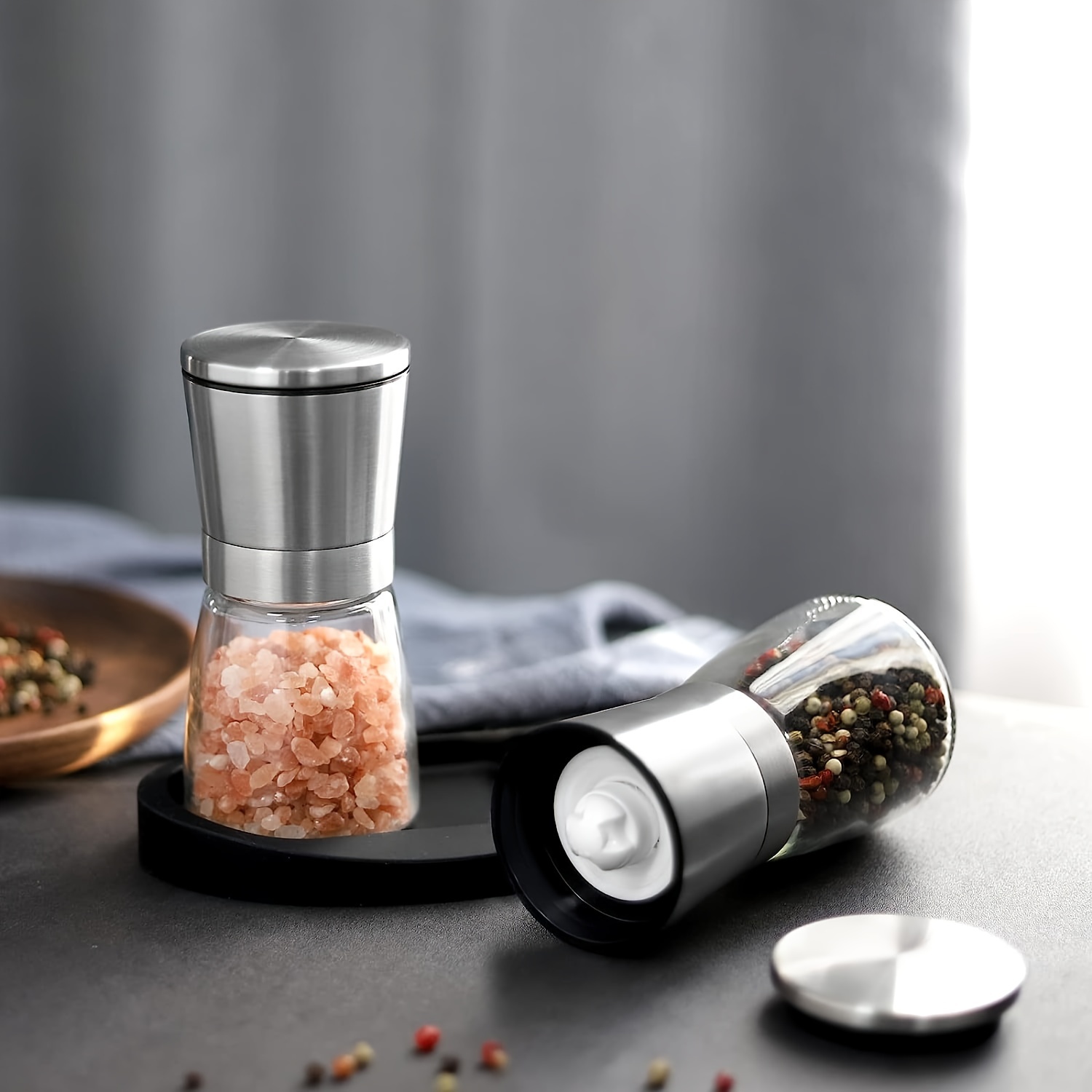 Pepper Grinder, Household Sea Salt Ginder, Stainless Steel Spice Grinder, Manual  Pepper Mill, Spice Crusher, Reusable Spice Bottle For Bbq Picnic Camping,  Kitchen Gadgets, Halloween Gifts, Chrismas Gifts, Kitchen Stuff, - Temu