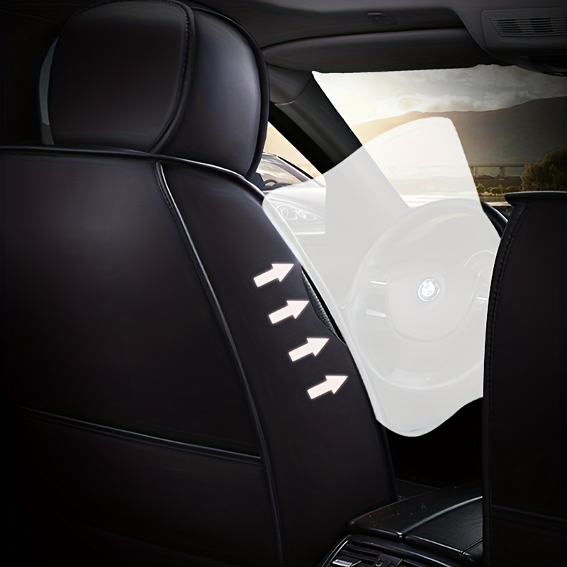 Beige -Protecteur de dossier de siège de voiture en cuir PU, 1