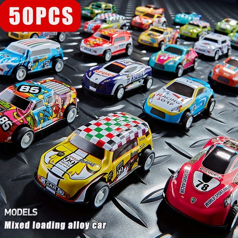 

30/50pcs Mini Alloy Pull Back Cars Treasure Box Toys For Classroom Goodie Bag Stuffers Halloween And Christmas Gift For Boys And Girls