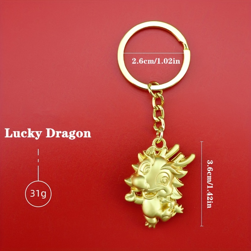 Porte-clés année du dragon pour enfants, pendentif mignon, dessin animé,  couple, clé de voiture, clé JOPVC, pendentif sac à dos, bijoux cadeaux, 2024