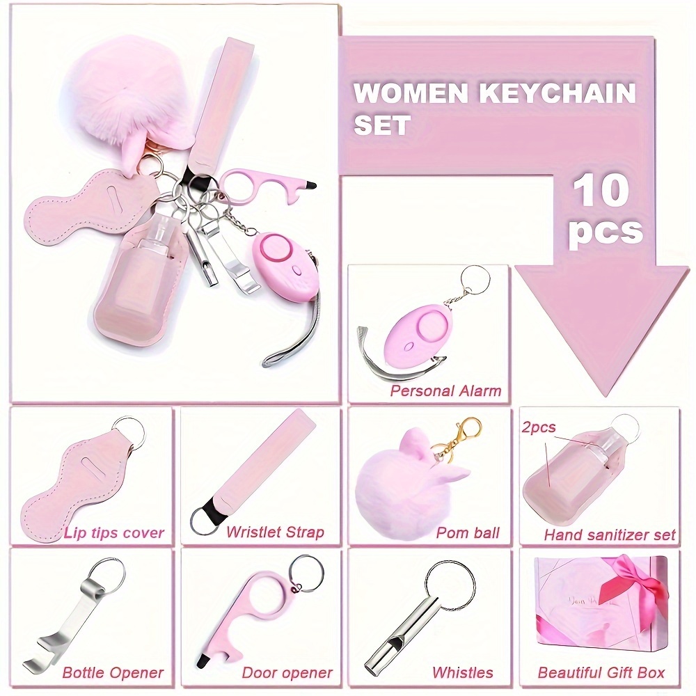 Set Completo Portachiavi Sicurezza 10 Pezzi Donne/ragazze, Set Portachiavi  Sicurezza Confezione Regalo Squisita, Accessori Protettivi Portachiavi  Regalo Natale Donne/ragazze - Cellulari E Accessori - Temu Italy